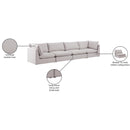 Meridian Mackenzie Beige Durable Linen Textured Modular Sofa IMAGE 10