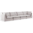 Meridian Mackenzie Beige Durable Linen Textured Modular Sofa IMAGE 9
