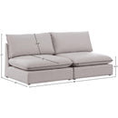 Meridian Mackenzie Beige Durable Linen Textured Modular Sofa IMAGE 7