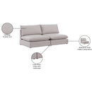 Meridian Mackenzie Beige Durable Linen Textured Modular Sofa IMAGE 8