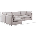 Meridian Mackenzie Beige Durable Linen Textured Modular Sectional IMAGE 14