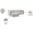 Meridian Mackenzie Beige Durable Linen Textured Modular Sectional IMAGE 15