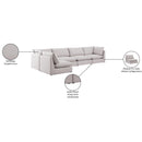 Meridian Mackenzie Beige Durable Linen Textured Modular Sectional IMAGE 15