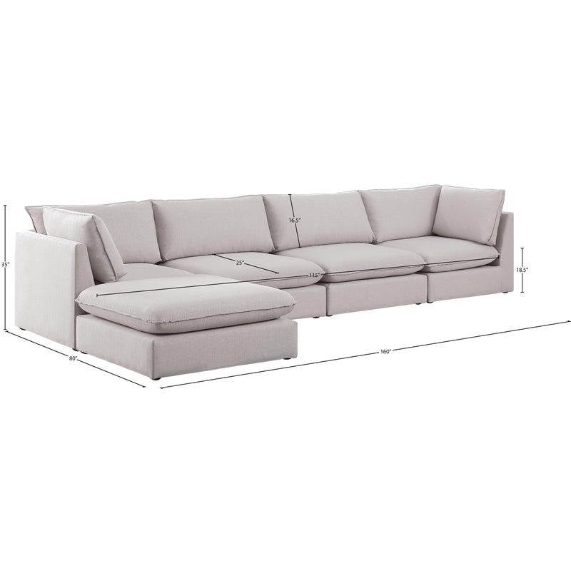 Meridian Mackenzie Beige Durable Linen Textured Modular Sectional IMAGE 14