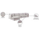 Meridian Mackenzie Beige Durable Linen Textured Modular Sectional IMAGE 15