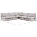 Meridian Mackenzie Beige Durable Linen Textured Modular Sectional IMAGE 8
