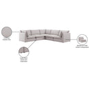 Meridian Mackenzie Beige Durable Linen Textured Modular Sectional IMAGE 10