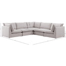 Meridian Mackenzie Beige Durable Linen Textured Modular Sectional IMAGE 9