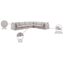 Meridian Mackenzie Beige Durable Linen Textured Modular Sectional IMAGE 10