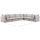 Meridian Mackenzie Beige Durable Linen Textured Modular Sectional IMAGE 9