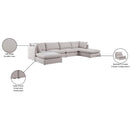 Meridian Mackenzie Beige Durable Linen Textured Modular Sectional IMAGE 10