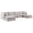 Meridian Mackenzie Beige Durable Linen Textured Modular Sectional IMAGE 9