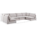 Meridian Mackenzie Beige Durable Linen Textured Modular Sectional IMAGE 9