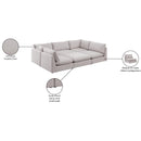 Meridian Mackenzie Beige Durable Linen Textured Modular Sectional IMAGE 10