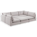 Meridian Mackenzie Beige Durable Linen Textured Modular Sectional IMAGE 9
