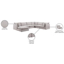 Meridian Mackenzie Beige Durable Linen Textured Modular Sectional IMAGE 10