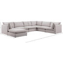Meridian Mackenzie Beige Durable Linen Textured Modular Sectional IMAGE 9