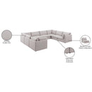 Meridian Mackenzie Beige Durable Linen Textured Modular Sectional IMAGE 10