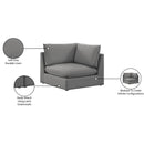 Meridian Mackenzie Grey Durable Linen Textured Corner Chair IMAGE 8