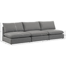 Meridian Mackenzie Grey Durable Linen Textured Modular Sofa IMAGE 7