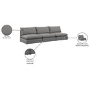 Meridian Mackenzie Grey Durable Linen Textured Modular Sofa IMAGE 8