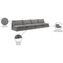 Meridian Mackenzie Grey Durable Linen Textured Modular Sofa IMAGE 8