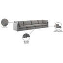 Meridian Mackenzie Grey Durable Linen Textured Modular Sofa IMAGE 10