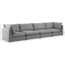 Meridian Mackenzie Grey Durable Linen Textured Modular Sofa IMAGE 9