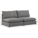 Meridian Mackenzie Grey Durable Linen Textured Modular Sofa IMAGE 7