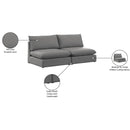 Meridian Mackenzie Grey Durable Linen Textured Modular Sofa IMAGE 8