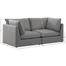 Meridian Mackenzie Grey Durable Linen Textured Modular Sofa IMAGE 9