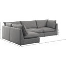Meridian Mackenzie Grey Durable Linen Textured Modular Sectional IMAGE 14