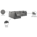 Meridian Mackenzie Grey Durable Linen Textured Modular Sectional IMAGE 15