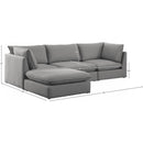 Meridian Mackenzie Grey Durable Linen Textured Modular Sectional IMAGE 14