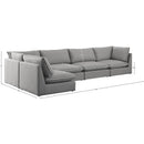Meridian Mackenzie Grey Durable Linen Textured Modular Sectional IMAGE 14
