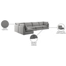 Meridian Mackenzie Grey Durable Linen Textured Modular Sectional IMAGE 15