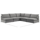Meridian Mackenzie Grey Durable Linen Textured Modular Sectional IMAGE 8