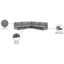 Meridian Mackenzie Grey Durable Linen Textured Modular Sectional IMAGE 9