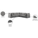 Meridian Mackenzie Grey Durable Linen Textured Modular Sectional IMAGE 10