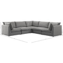 Meridian Mackenzie Grey Durable Linen Textured Modular Sectional IMAGE 9