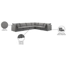 Meridian Mackenzie Grey Durable Linen Textured Modular Sectional IMAGE 10