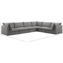 Meridian Mackenzie Grey Durable Linen Textured Modular Sectional IMAGE 9