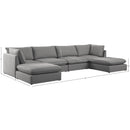 Meridian Mackenzie Grey Durable Linen Textured Modular Sectional IMAGE 9