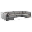Meridian Mackenzie Grey Durable Linen Textured Modular Sectional IMAGE 9