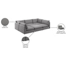 Meridian Mackenzie Grey Durable Linen Textured Modular Sectional IMAGE 10
