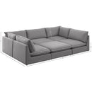 Meridian Mackenzie Grey Durable Linen Textured Modular Sectional IMAGE 9