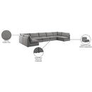 Meridian Mackenzie Grey Durable Linen Textured Modular Sectional IMAGE 10