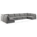 Meridian Mackenzie Grey Durable Linen Textured Modular Sectional IMAGE 9