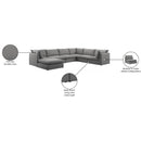 Meridian Mackenzie Grey Durable Linen Textured Modular Sectional IMAGE 10
