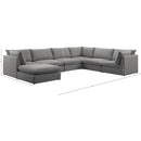 Meridian Mackenzie Grey Durable Linen Textured Modular Sectional IMAGE 9
